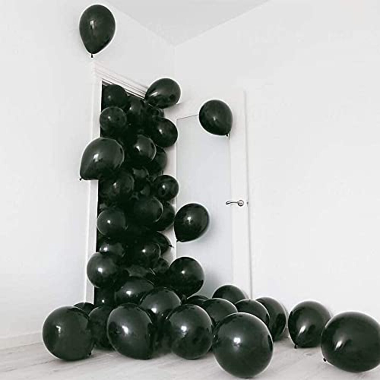 50 Pieces Black Balloons Latex Party Balloons - 12 inch Helium Matte Black Balloons for Wedding Graduation Baby Shower Birthday Party Decorations